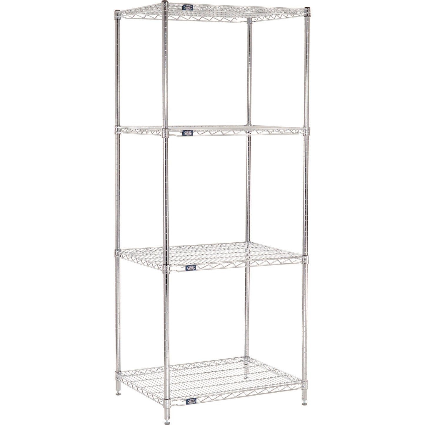 Nexel 4 Shelf, Chrome Wire Shelving Unit, Starter, 30"W x 24"D x 74"H (WB188306)