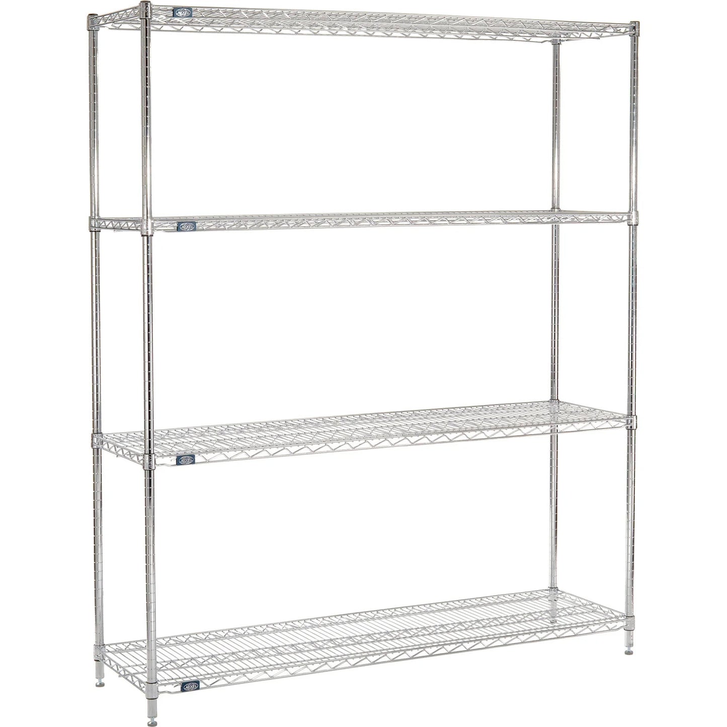 Nexel 4 Shelf, Chrome Wire Shelving Unit, Starter, 72"W x 18"D x 74"H (WB188426)