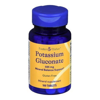 Foster & Thrive™ Dietary Supplement Potassium Gluconate 595 mg Strength Tablet 100 per Bottle (1238893_BT)