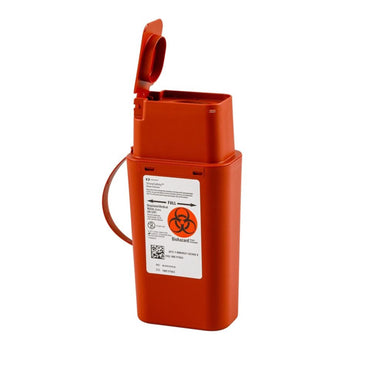 SharpSafety™ Pocket Shuttle Sharps Container Red Base 8-3/4 H X 2-1/2 D X 4-1/2 W Inch Vertical Entry 0.25 Gallon (358432_CS)