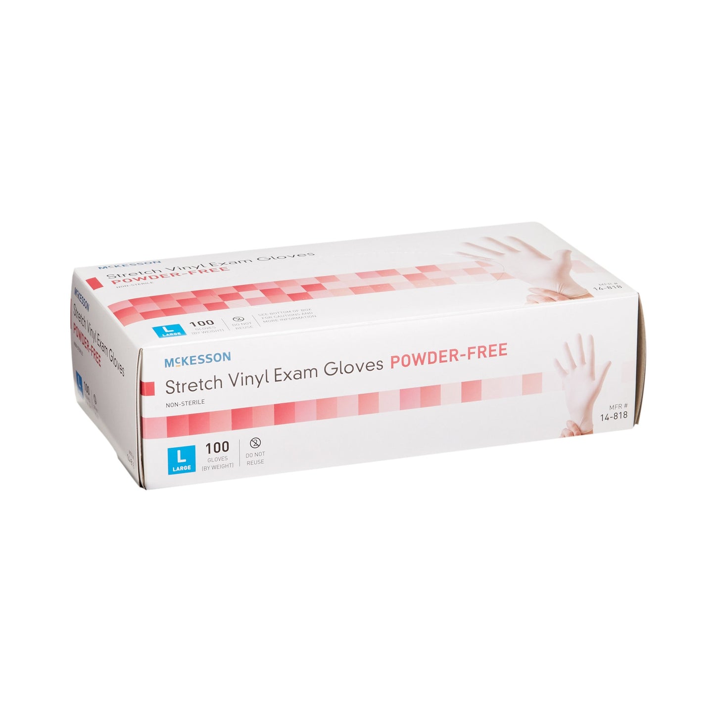 McKesson Exam Glove Large NonSterile Stretch Vinyl Standard Cuff Length Smooth Ivory Not Rated (409744_CS)