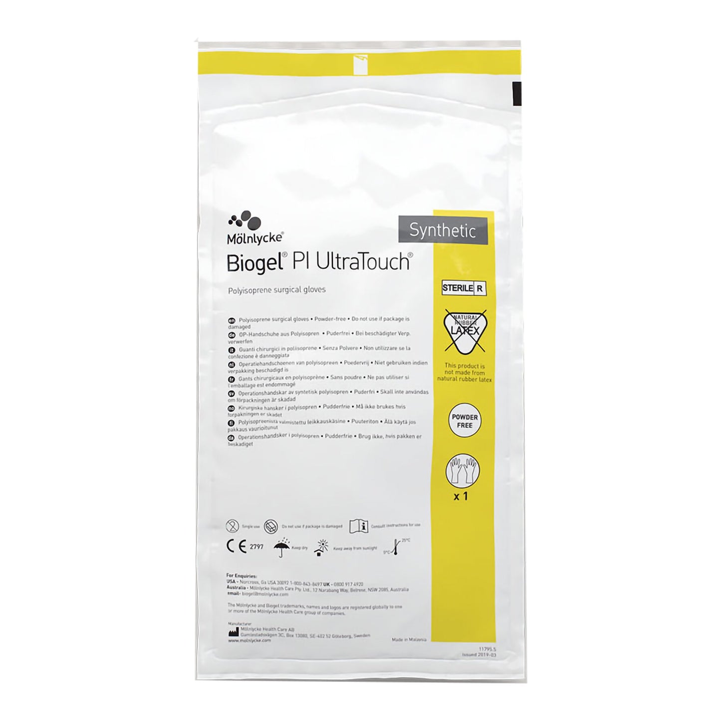 Biogel® PI UltraTouch™ Surgical Glove Size 8 Sterile Polyisoprene Standard Cuff Length Micro-Textured Opaque Beige Chemo Tested (639051_BX)