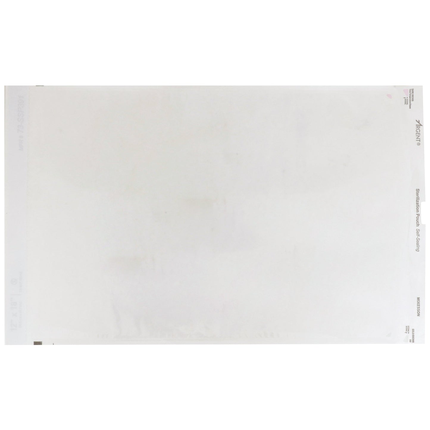 McKesson Argent™ Sure-Check® Sterilization Pouch Ethylene Oxide (EO) Gas / Steam 12 X 18 Inch Transparent / Blue Self Seal Paper / Film (527136_CS)