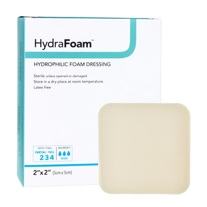 HydraFoam™ Foam Dressing 2 X 2 Inch Without Border Waterproof Backing Nonadhesive Square Sterile (719721_BX)
