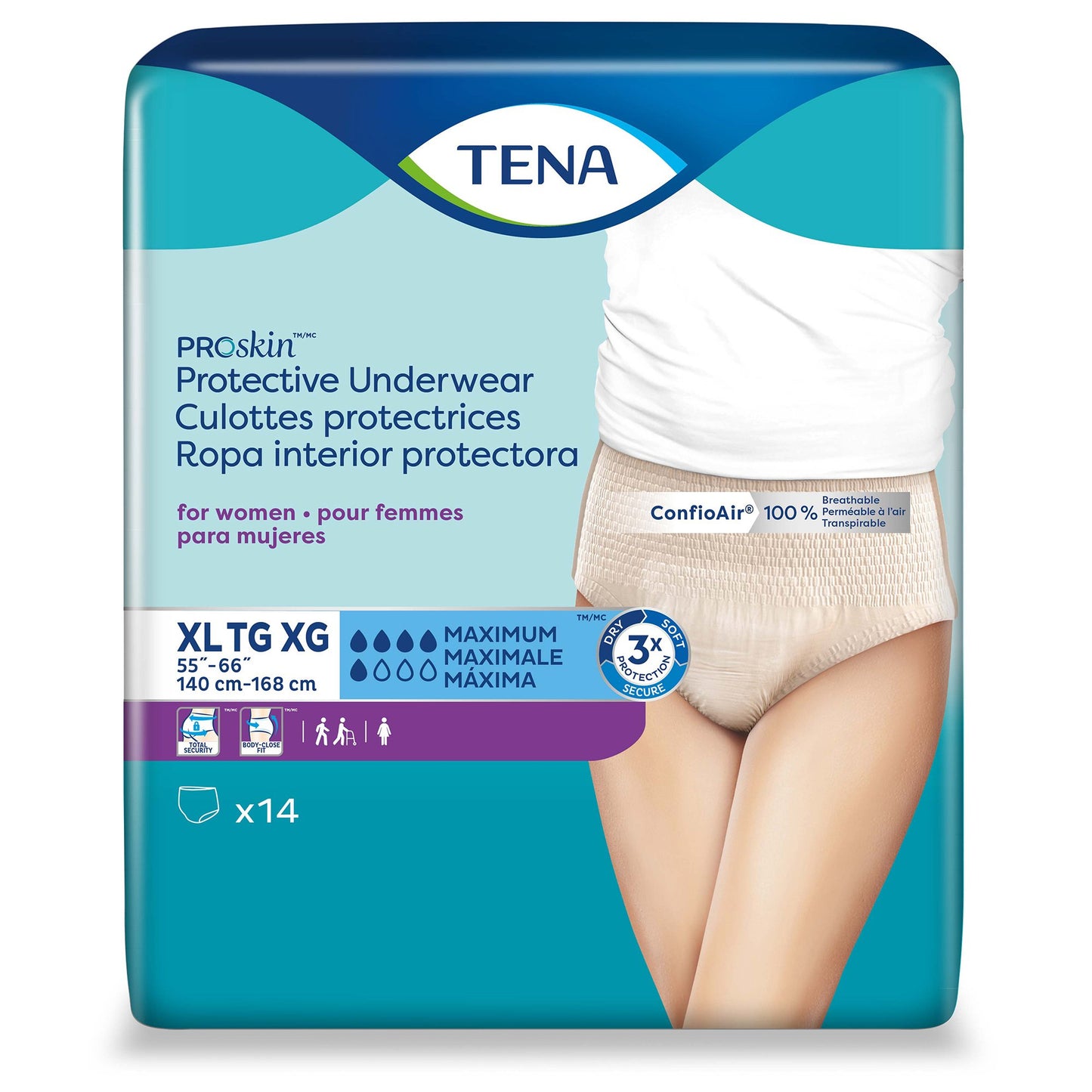 TENA® ProSkin™ Protective Female Adult Absorbent Underwear Pull On with Tear Away Seams X-Large Disposable Moderate Absorbency (1135409_CS)