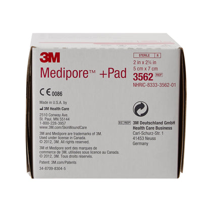3M™ Medipore™ Composite Dressing 2 X 2-3/4 Inch Rectangle Sterile Nonwoven Backing (324093_BX)