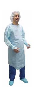 Precept® Protective Procedure Gown One Size Fits Most Blue NonSterile ASTM F1671 Disposable (242392_EA)