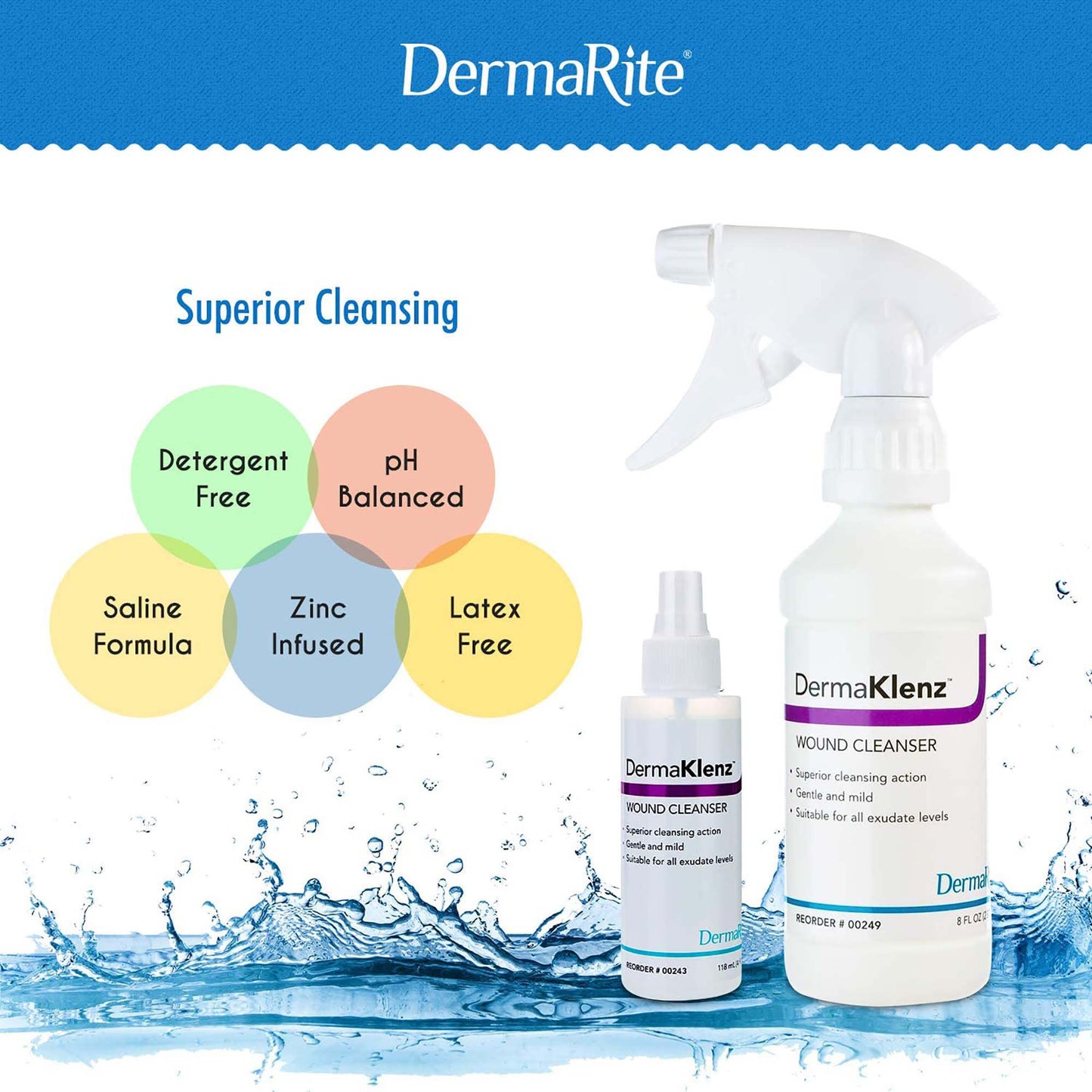 DermaKlenz® Wound Cleanser 8 oz. Spray Bottle NonSterile (695541_CS)