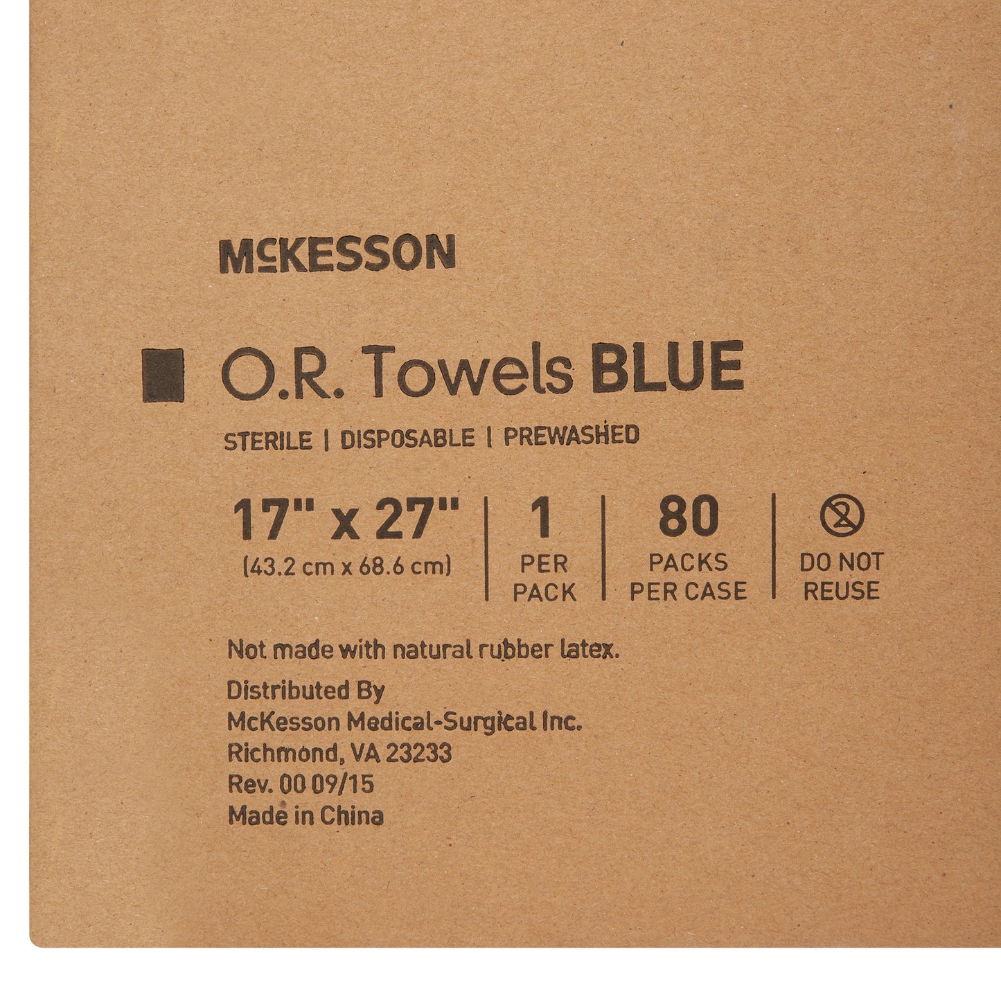 McKesson O.R. Towel 17 W X 27 L Inch Blue Sterile (277859_PK)