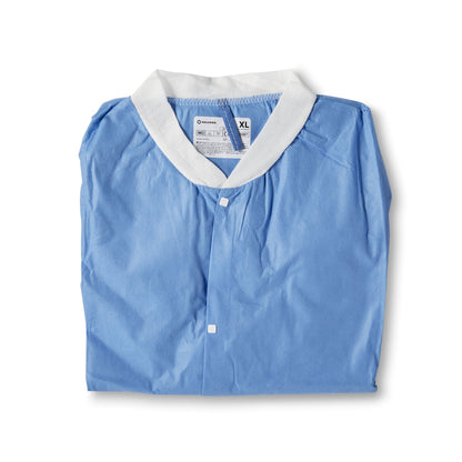 O&M Halyard Inc Lab Jacket Blue X-Large Hip Length 3-Layer SMS Disposable (130627_CS)