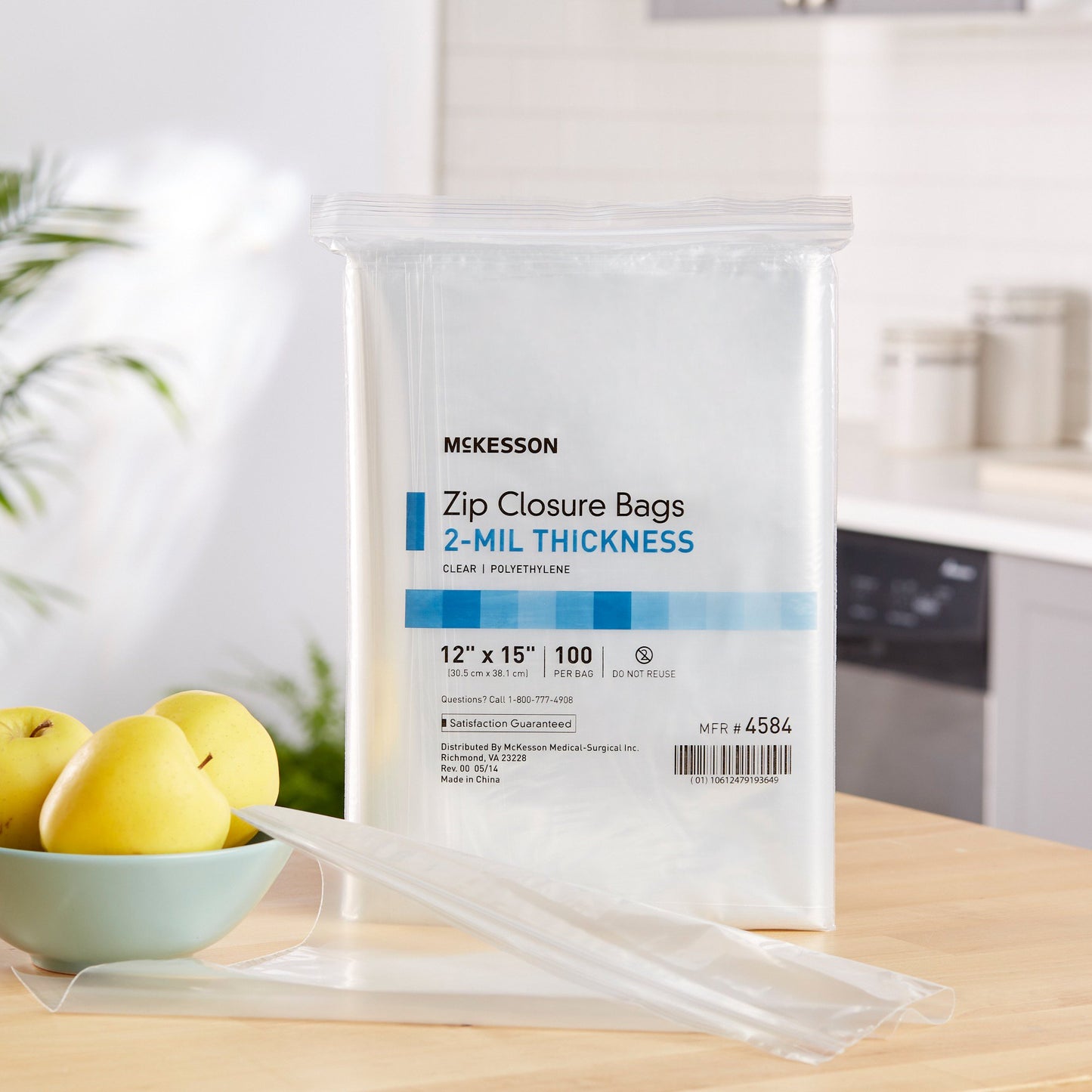 McKesson Reclosable Bag 12 X 15 Inch Polyethylene Clear Zipper Closure (854576_CS)