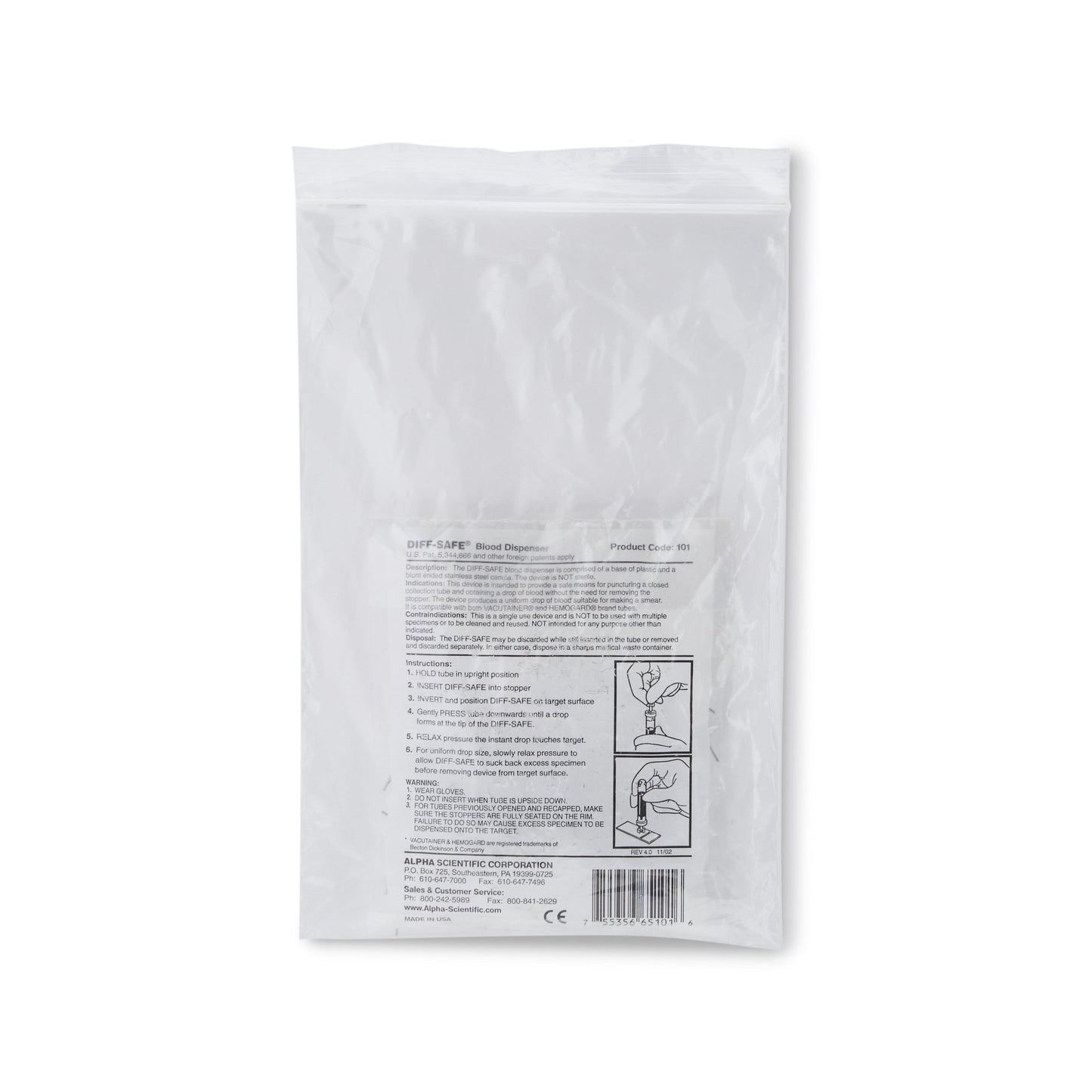 DIFF-SAFE® Blood Dispenser For Blood Smears (1010194_BG)
