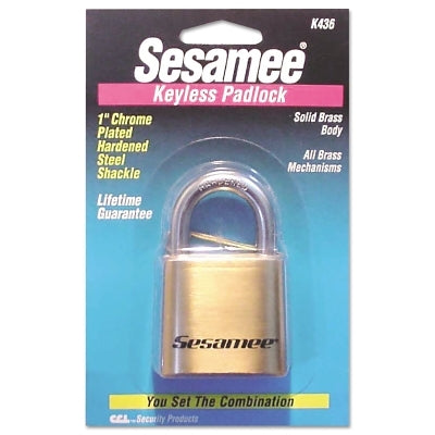 CCL Sesamee® Keyless Padlock, 5/16 in Shackle dia, 4 in L x 13/16 in W, Brass  (197-K440)