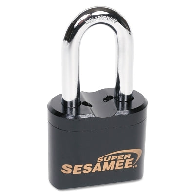CCL Super Sesamee™ Keyless Padlock, 7/16 in dia, 1 in L, 7/8 in W, Black, 2 in Shackle Clearance (197-K637)