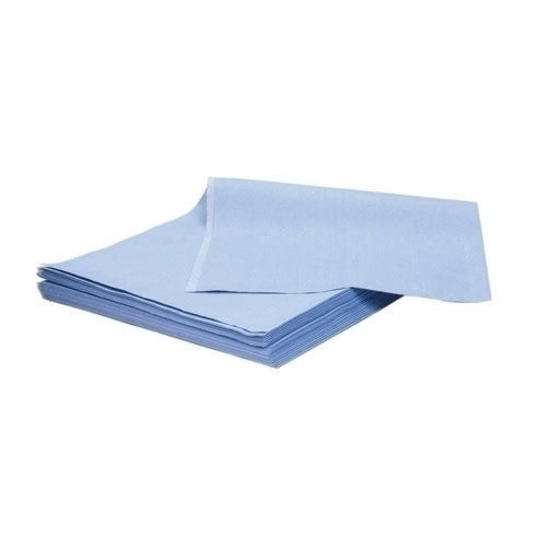 ShopWorks® Prematex® Wipers, Sontara, Blue, 21"x24", Heavy Duty, Smooth, 1/4 Fold, 36 lbs (HOS197402)