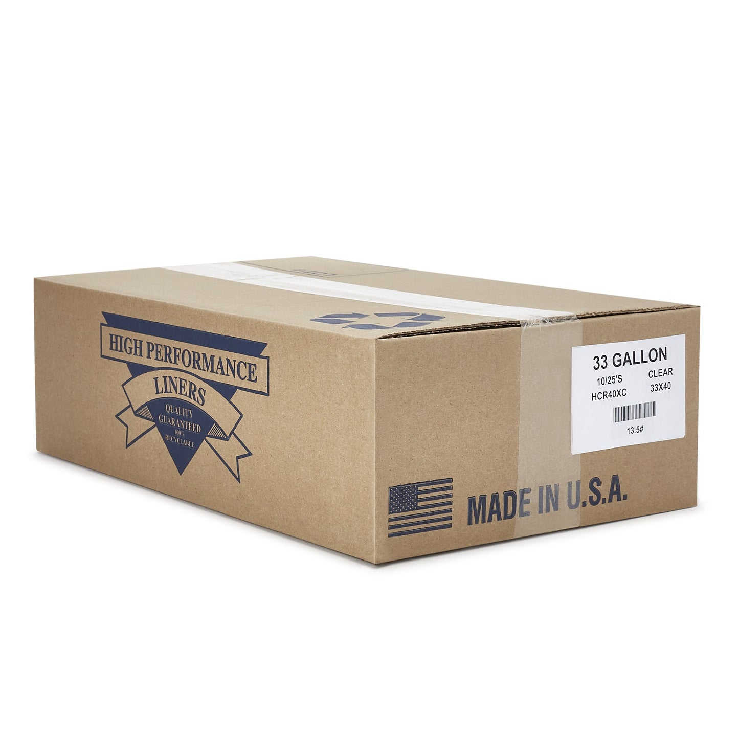 Colonial Bag Trash Bag 33 gal. Clear HDPE 16 Mic. 33 X 40 Inch X-Seal Bottom Coreless Roll (678165_CS)