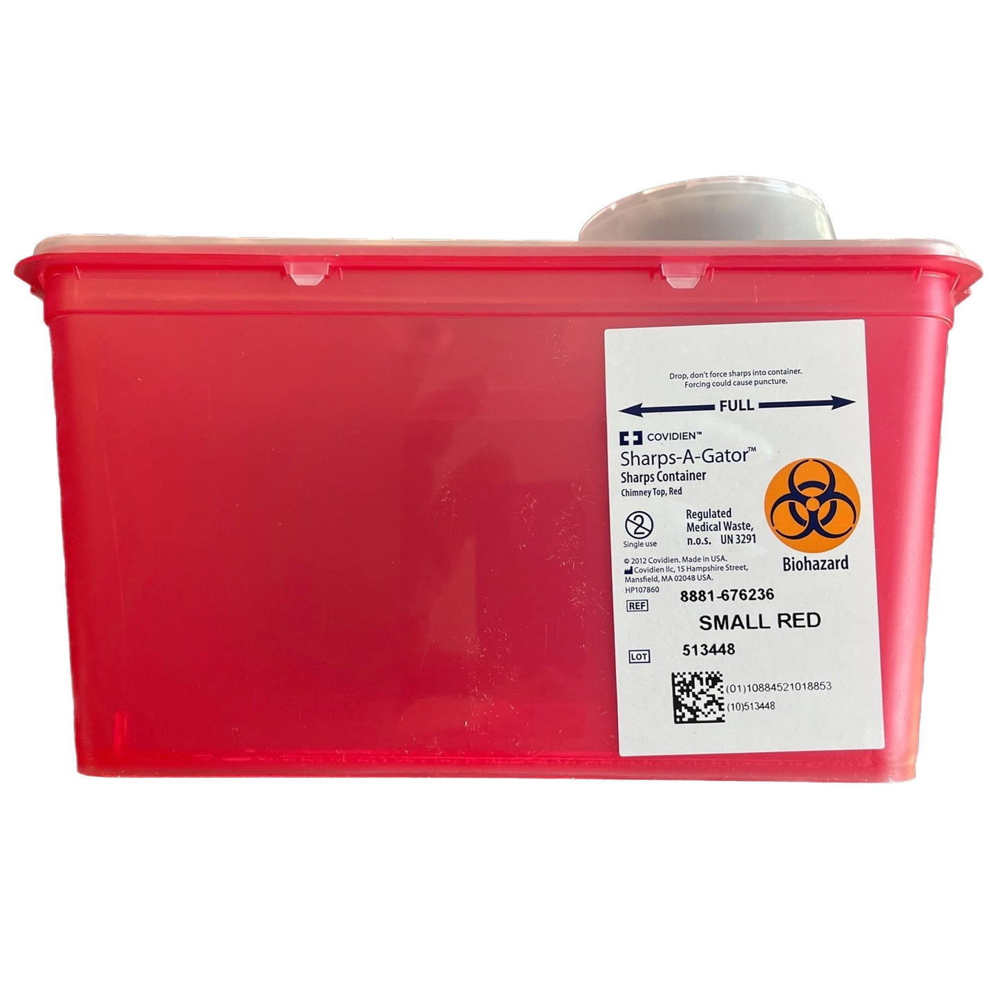 Monoject™ Sharps Container Red Base 7 H X 6-3/4 W X 10-1/2 D Inch Vertical Entry 1 Gallon (163401_EA)