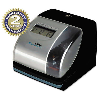 Acroprint® ES700 Atomic Electronic Time Recorder and Document Stamp, Digital Display, Black/Silver (ACP010182000)