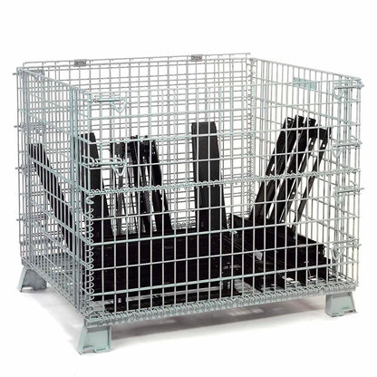Global Industrial Folding Wire Container, 48"L x 40"W x 42-1/2"H, 4000 lb. Capacity, Gray (WB239343)
