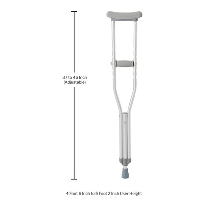 McKesson Underarm Crutches Youth 4 Foot 6 Inch to 5 Foot 2 Inch User Height Aluminum Frame 350 lbs. Weight Capacity (1065233_PR)