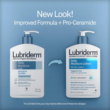 Lubriderm® Hand and Body Moisturizer 16 oz. Pump Bottle Unscented Lotion CHG Compatible (180802_CS)