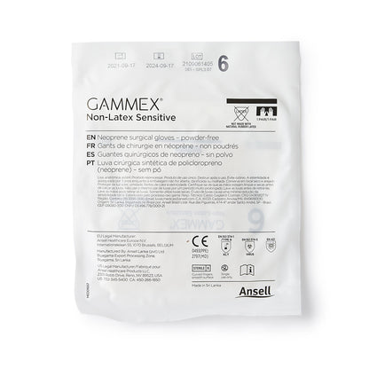 GAMMEX® Non-Latex Sensitive Surgical Glove Size 6 Sterile Polychloroprene Standard Cuff Length Micro-Textured Cream Chemo Tested (833672_CS)