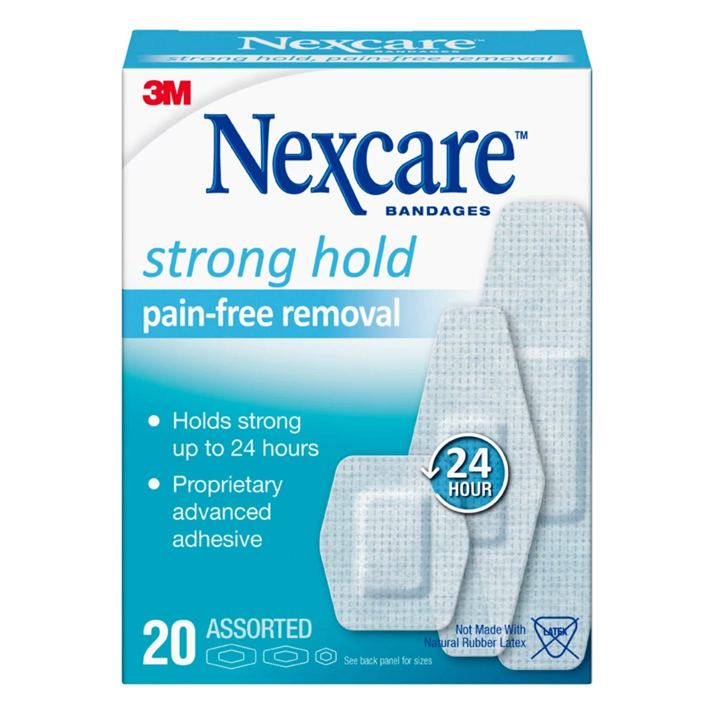 Nexcare™ Sensitive Skin Adhesive Strip 7/8 X 1-1/4 Inch / 1-1/8 X 3 Inch / 15/16 X 1 - 1/8 Inch Silicone Rectangle White Sterile (1084064_PK)