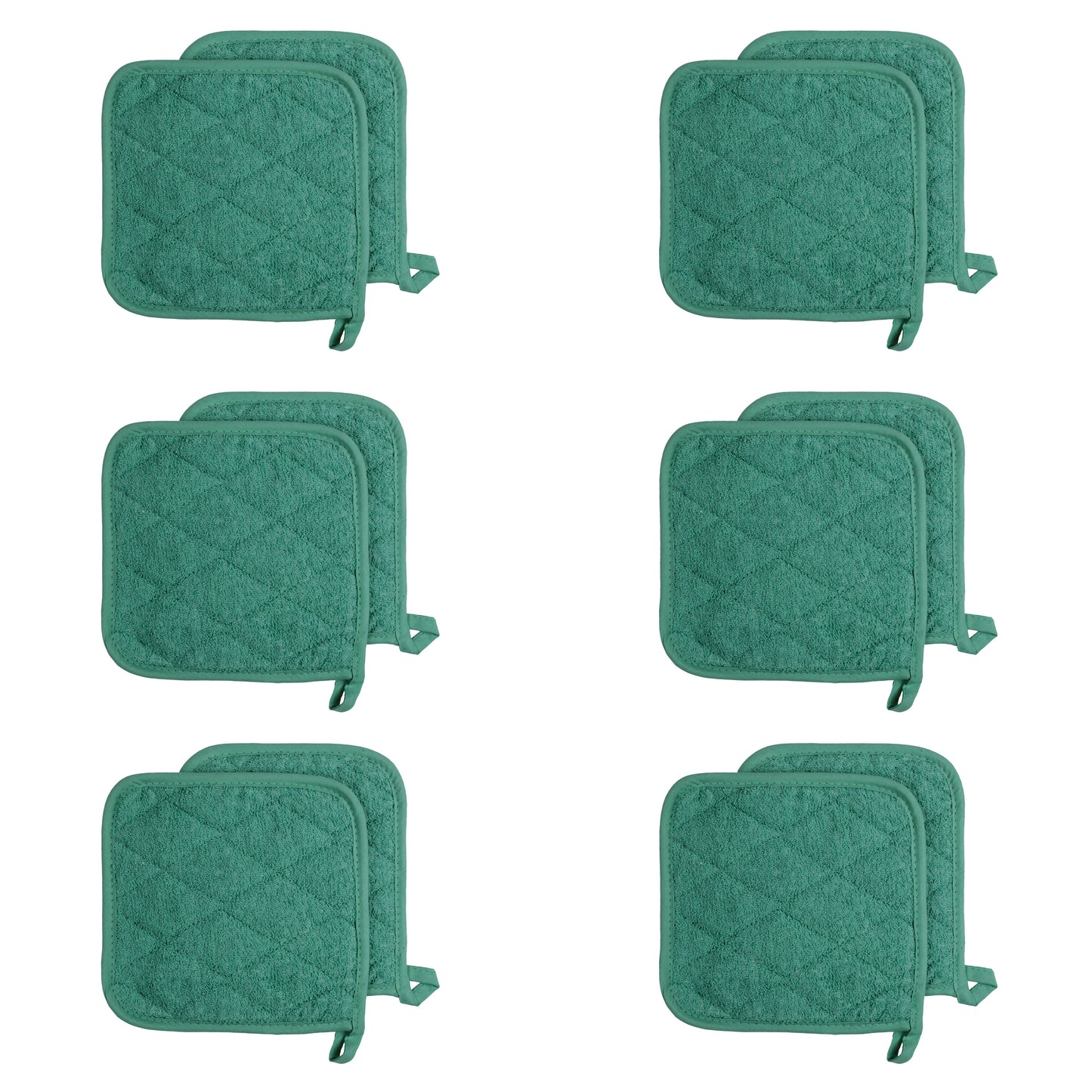 Hospeco® Cooks Linen Pot Holder 7x7 Green, 12/Pack (HOSPOT-GREEN)