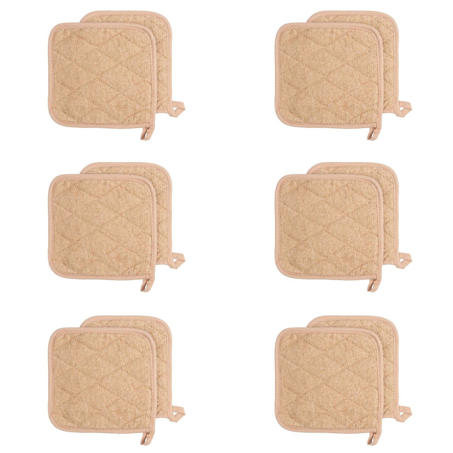 Hospeco® Cooks Linen Pot Holder 7x7 Tan, 12/Pack (HOSPOT-TAN)