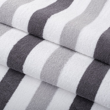 Hospeco® Cabo Cabana Beach Towel 30x70 Black/Grey, 24/Case (HOSCABOCABANA-BK-GY-CS)