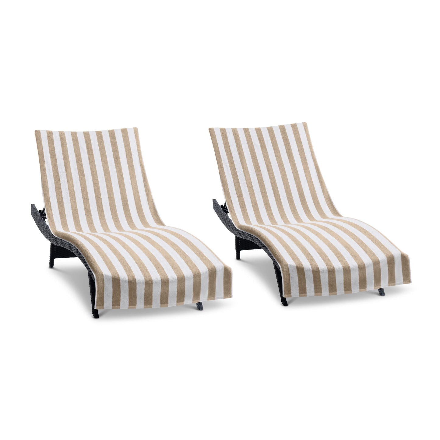 Arkwright Home California Cabana Chaise Cover 30x85 Beige (2/Pack) (P-CC-CABANA-BG)
