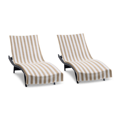 Arkwright Home California Cabana Chaise Cover 30x85 Beige (2/Pack) (P-CC-CABANA-BG)