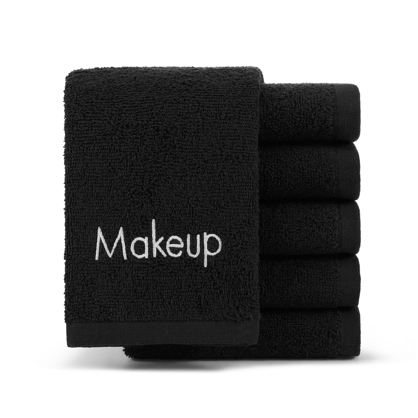 Hospeco® Cotton Makeup Washcloth 13x13 Black, Pack of 6 (HOSMAKEUP-13X13)