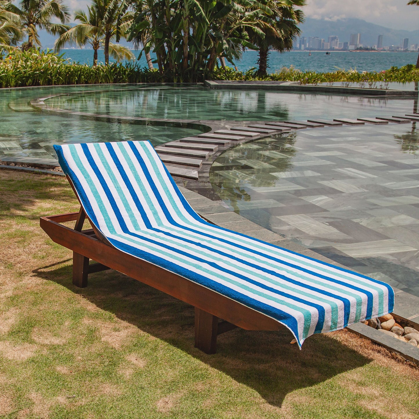 Hospeco® Cabo Cabana Chaise Cover 30x85 Navy/Blue, Pack of 2 (CC-CABOCABANA-NV/BL)