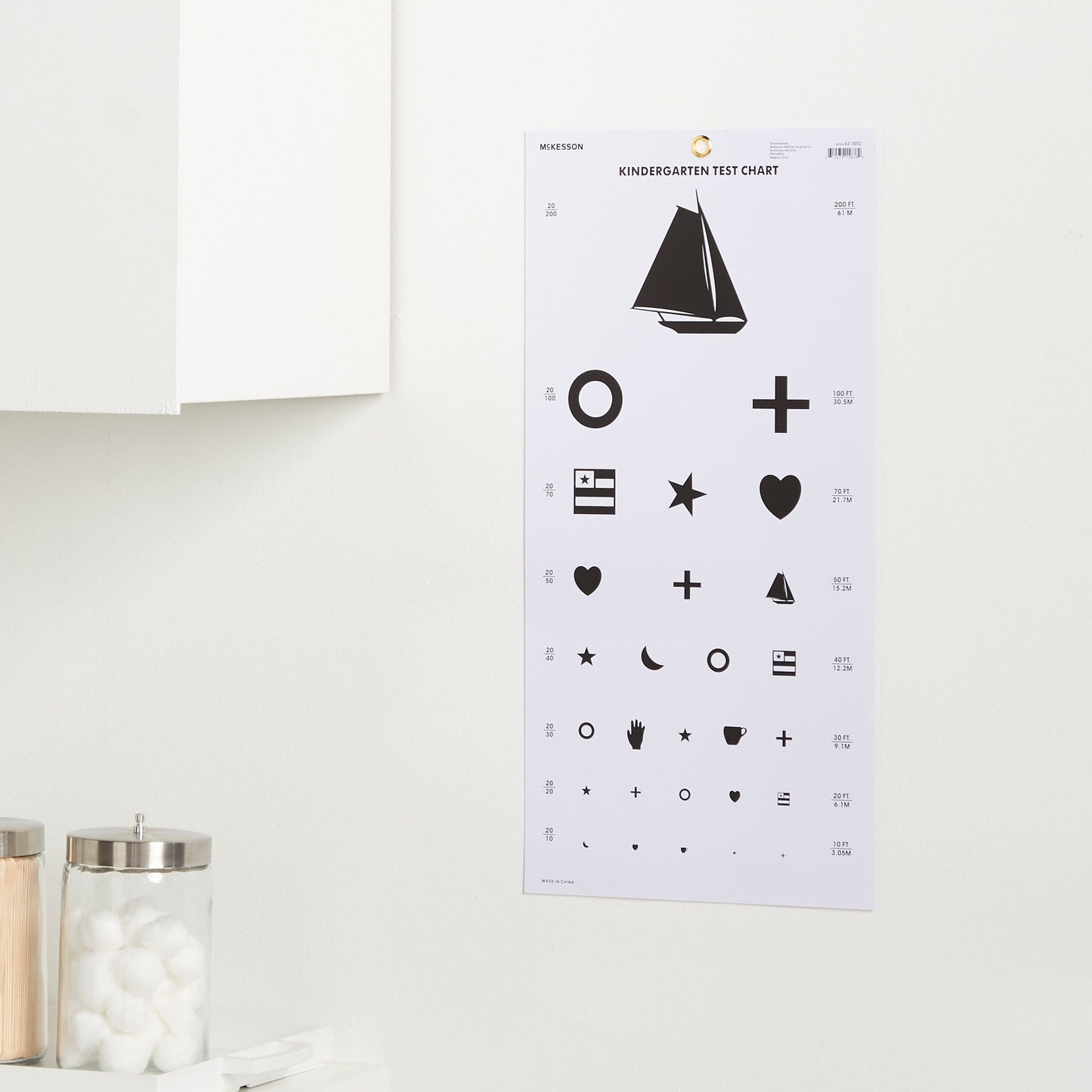 McKesson Preschool Eye Test Chart 20 Foot Distance Acuity Test (1038454_BG)