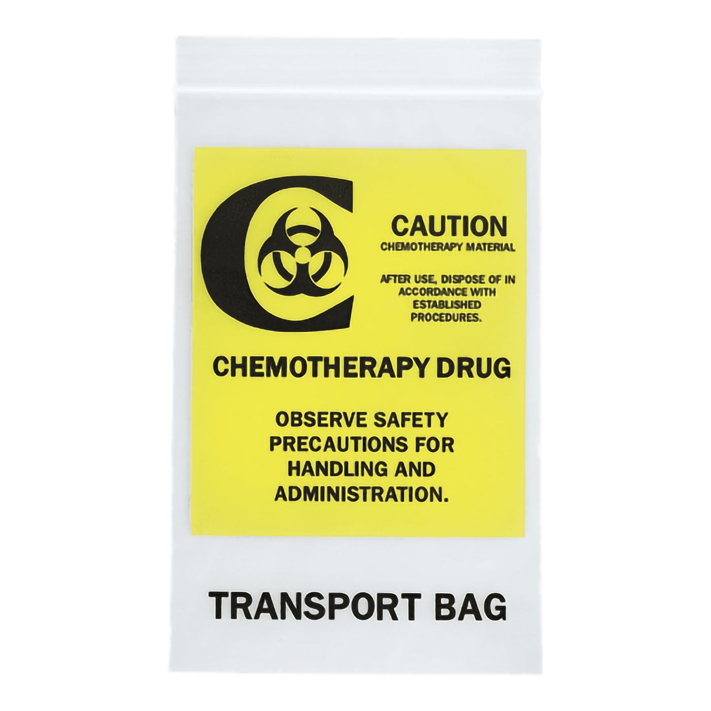 ASP Global LLC Hazardous Drug Bag Caution / Chemotherapy Drug / Observe Safety Precautions for Handling and Administration / Transport Bag Clear 9 X 12 Inch (459846_PK)