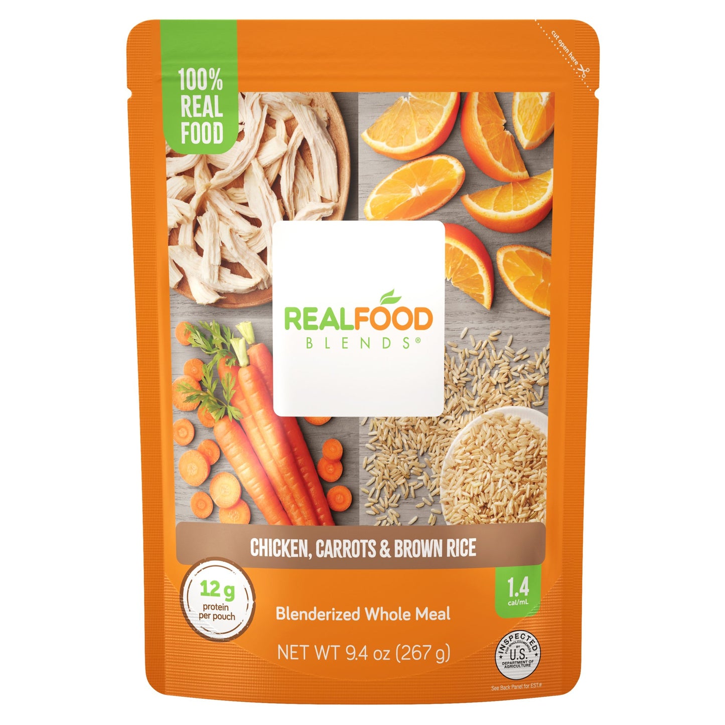 Real Food Blends® Select™ Tube Feeding Formula Chicken / Zucchini / Potatoes Puree 9.4 oz. Pouch (1258416_CS)