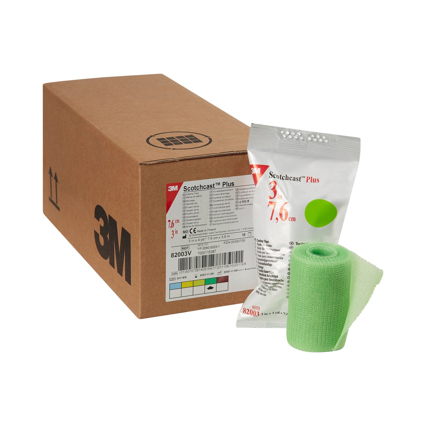 3M™ Scotchcast™ Plus Cast Tape 3 Inch X 12 Foot Fiberglass / Resin Bright Green (199242_CS)