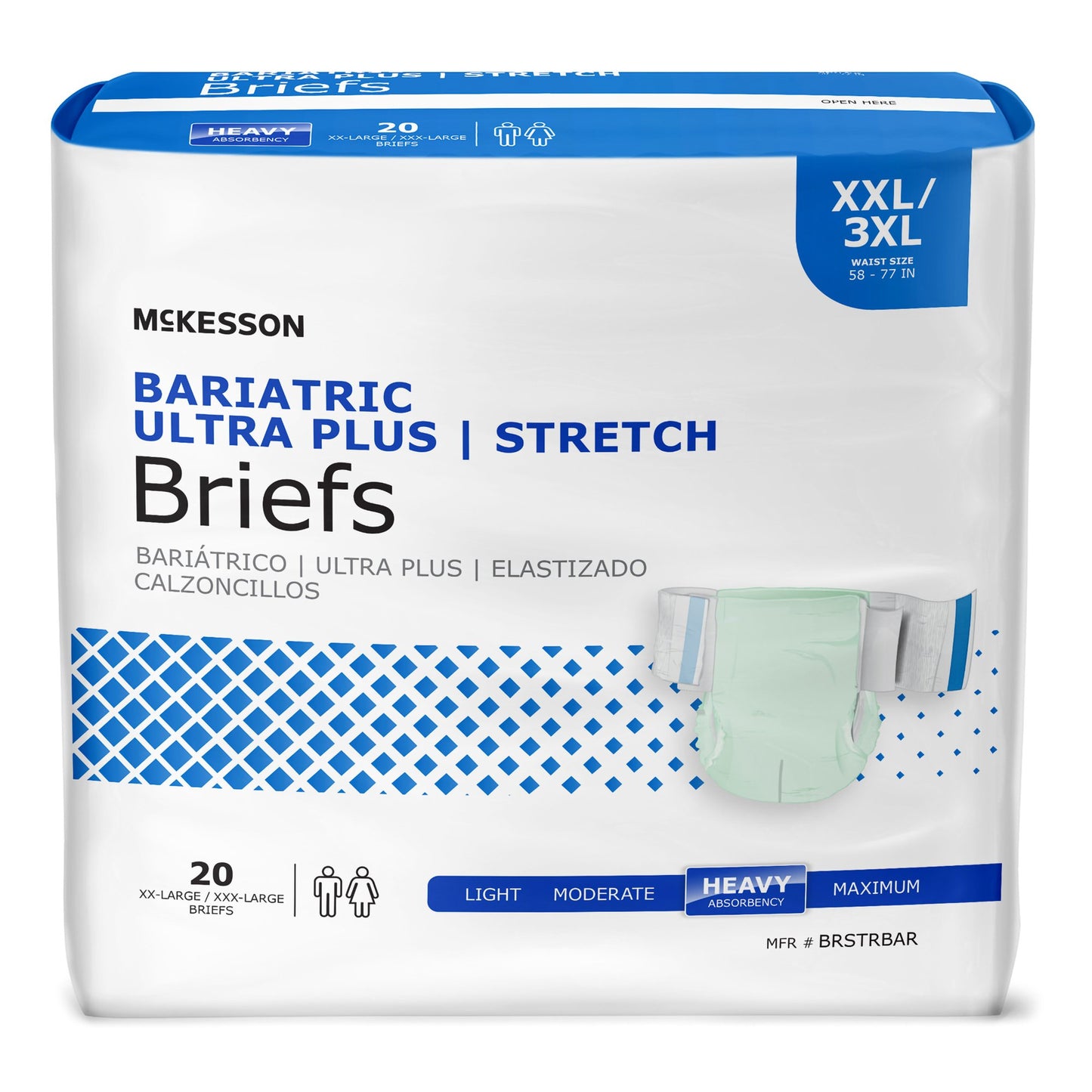 McKesson Ultra Plus Stretch Unisex Adult Incontinence Brief 2X-Large / 3X-Large Disposable Heavy Absorbency (973140_CS)