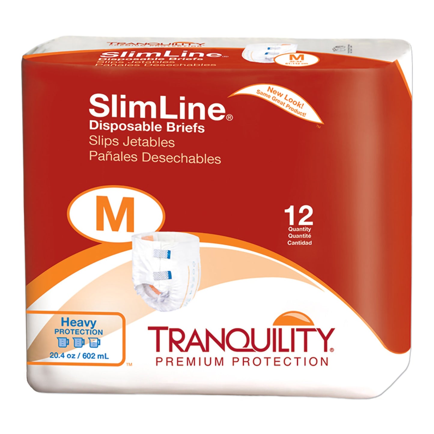 Tranquility® Slimline® Unisex Adult Incontinence Brief Medium Disposable Heavy Absorbency (238454_PK)