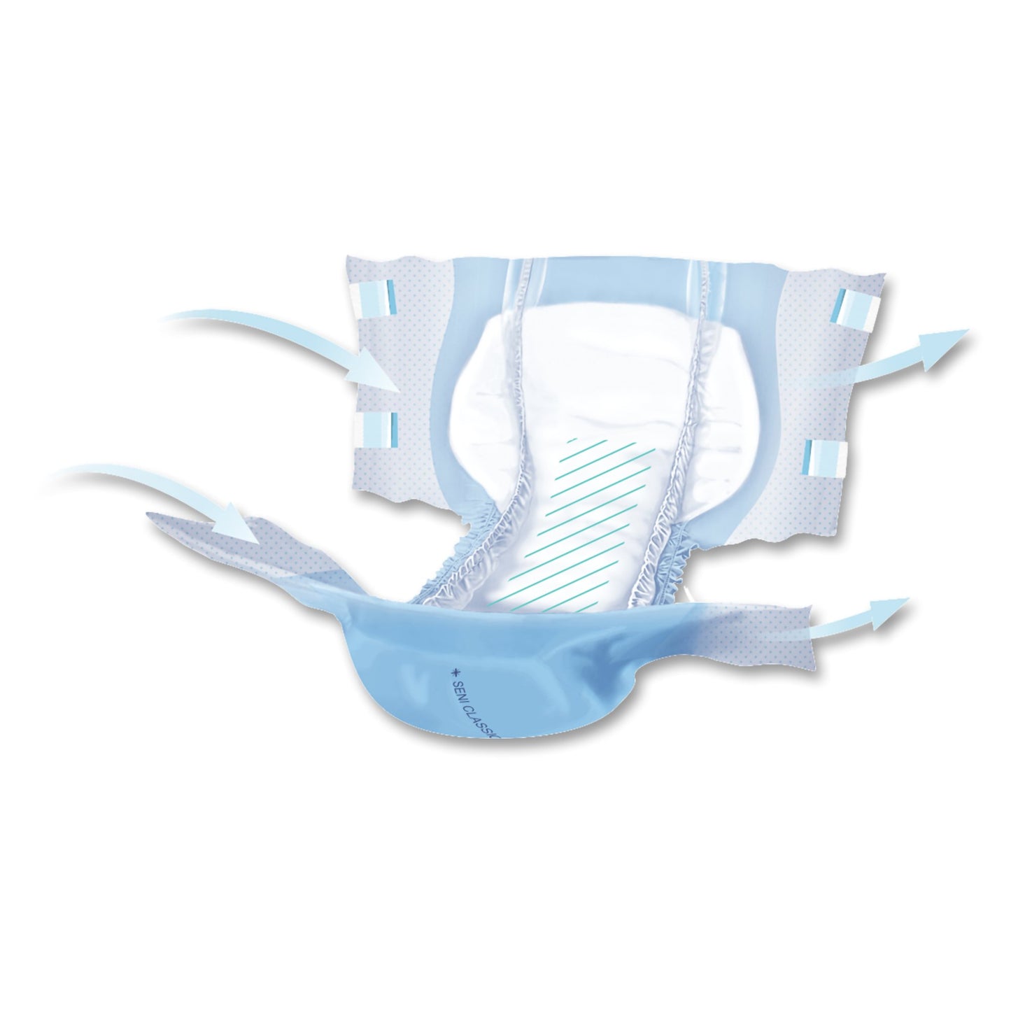 Seni® Classic Plus Unisex Adult Incontinence Brief Large Disposable Moderate Absorbency (1163864_PK)