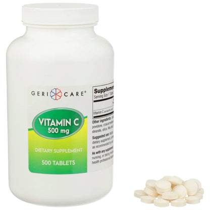 Geri-Care® Vitamin C Supplement Ascorbic Acid 500 mg Strength Tablet 500 per Bottle (689197_BT)