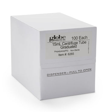 Globe® Scientific Centrifuge Tube Plain 15 mL Without Closure Polystyrene Tube (247090_BX)