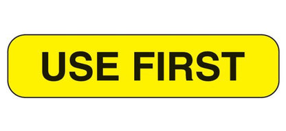 Indeed Pre-Printed Label Auxiliary Label Yellow Paper Use First Black Quality Control Label 3/8 X 1-5/8 Inch (810705_PK)