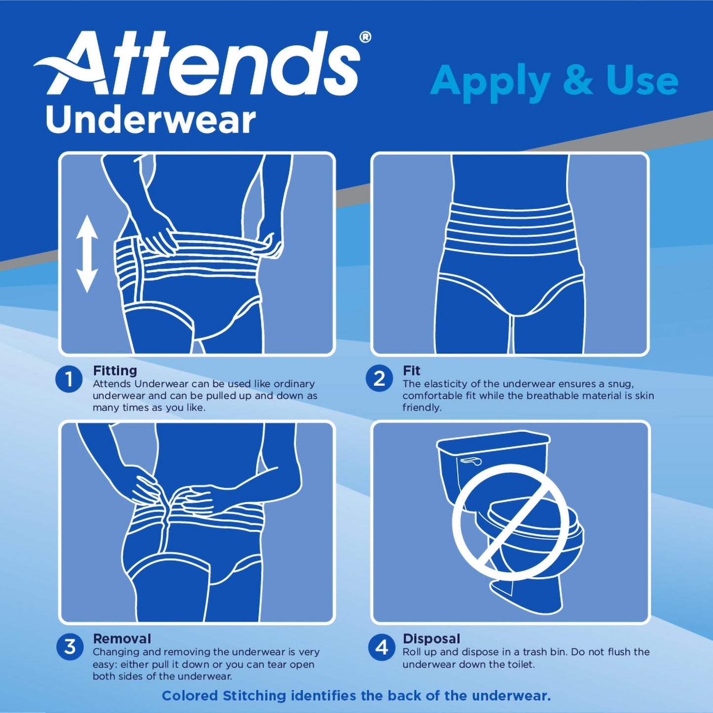 Attends® Unisex Adult Absorbent Underwear Pull On with Tear Away Seams Medium Disposable Heavy Absorbency (761659_CS)