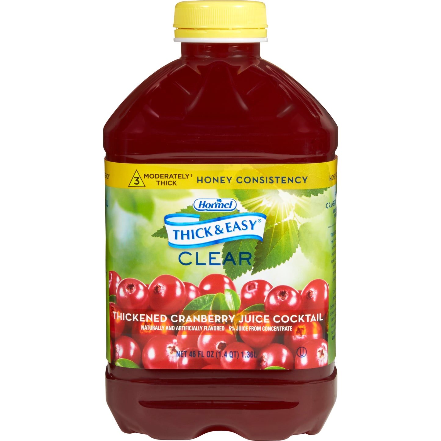 Thick & Easy® Thickened Beverage 46 oz. Bottle Cranberry Juice Cocktail Flavor Liquid IDDSI Level 3 Moderately Thick/Liquidized (930717_CS)