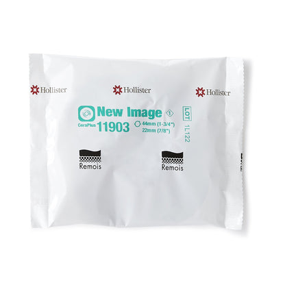 New Image™ CeraPlus™ Ostomy Barrier Precut, Extended Wear Adhesive Tape Borders 44 mm Flange Green Code System 7/8 Inch Opening (1158419_BX)