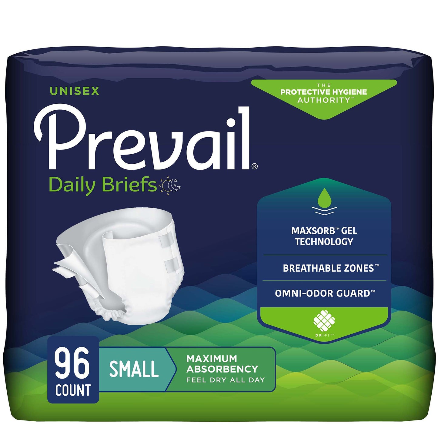 Prevail® Daily Unisex Adult Incontinence Brief Small Disposable Heavy Absorbency (677288_CS)