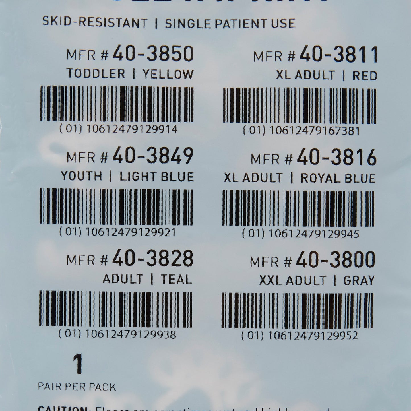McKesson Terries™ Slipper Socks Unisex Child Single Tread Single Patient Use Light Blue (334873_PR)