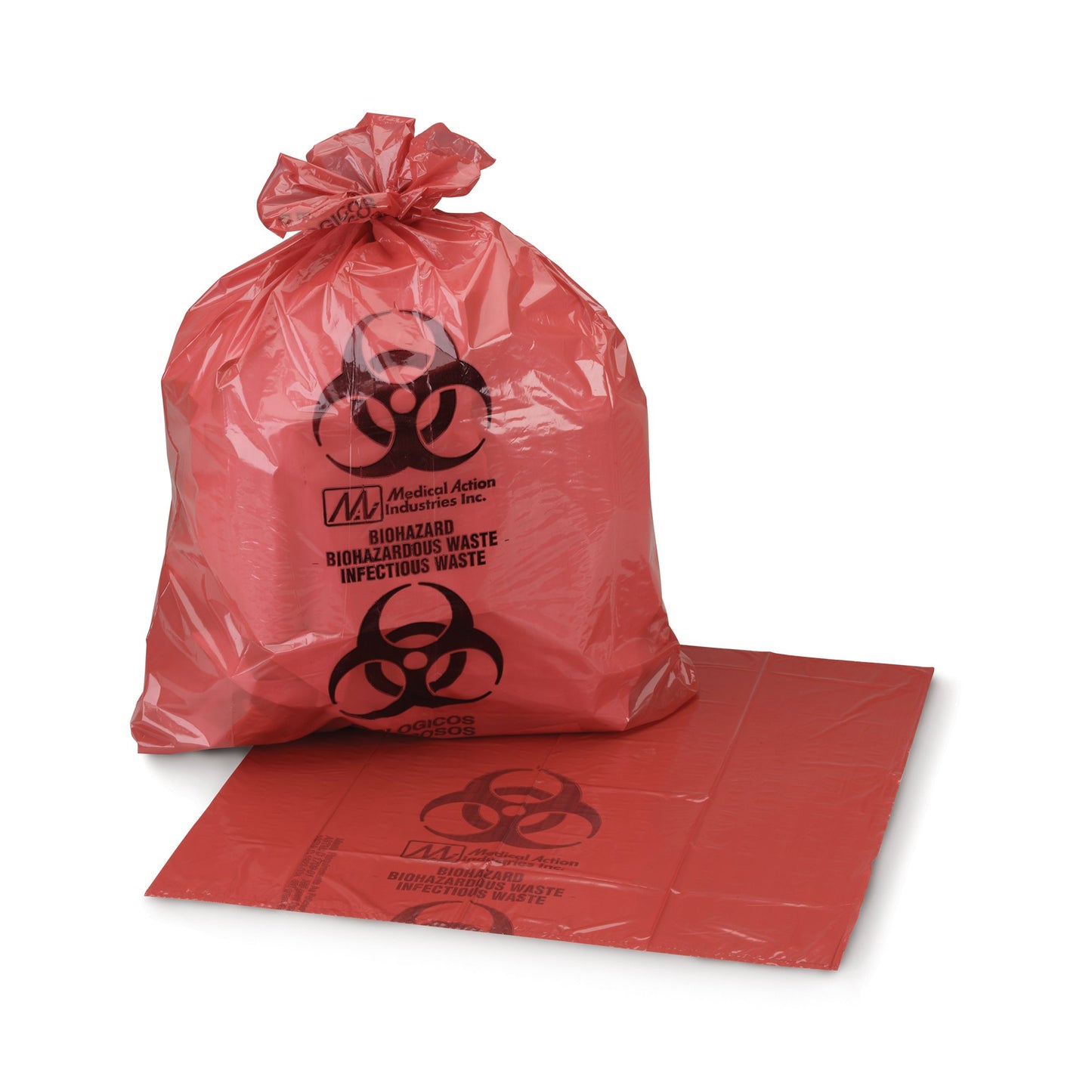 McKesson Biohazard Waste Bag Biohazard Symbol / Infectious Waste 45 to 55 gal. Red 40 X 55 Inch (185448_CS)